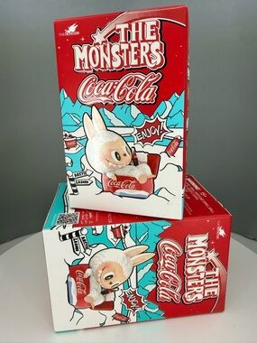 Authentic Pop Mart Coca Cola The Monsters Arctic Bunny Collectible - Red & White